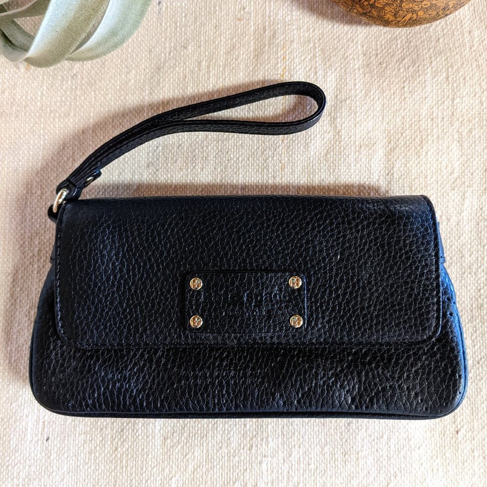 Kate Spade Black Pebble Leather Small Clutch